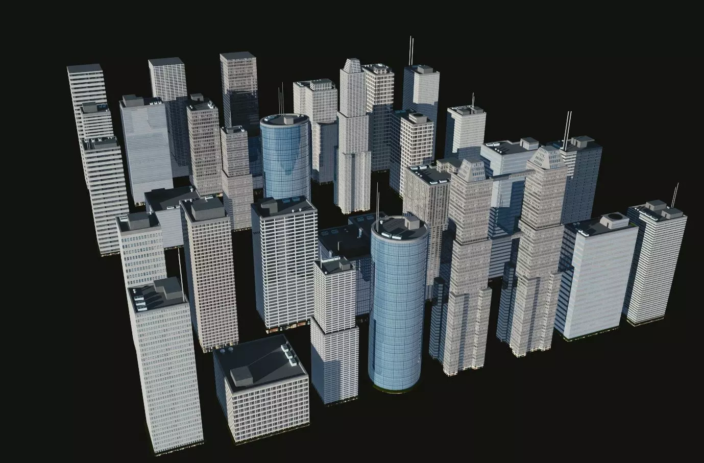 Quick City Building Pack low poly Free low-poly 3D model_0