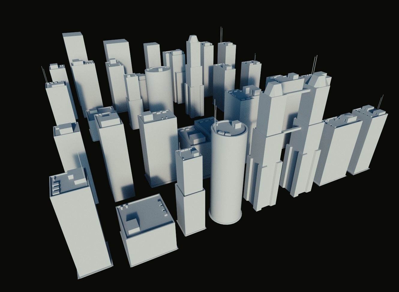 Quick City Building Pack low poly Free low-poly 3D model_1