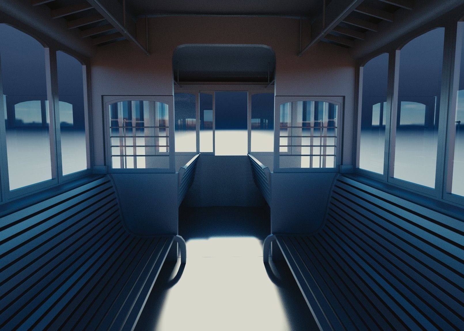 Trolley tram car 3D model_6