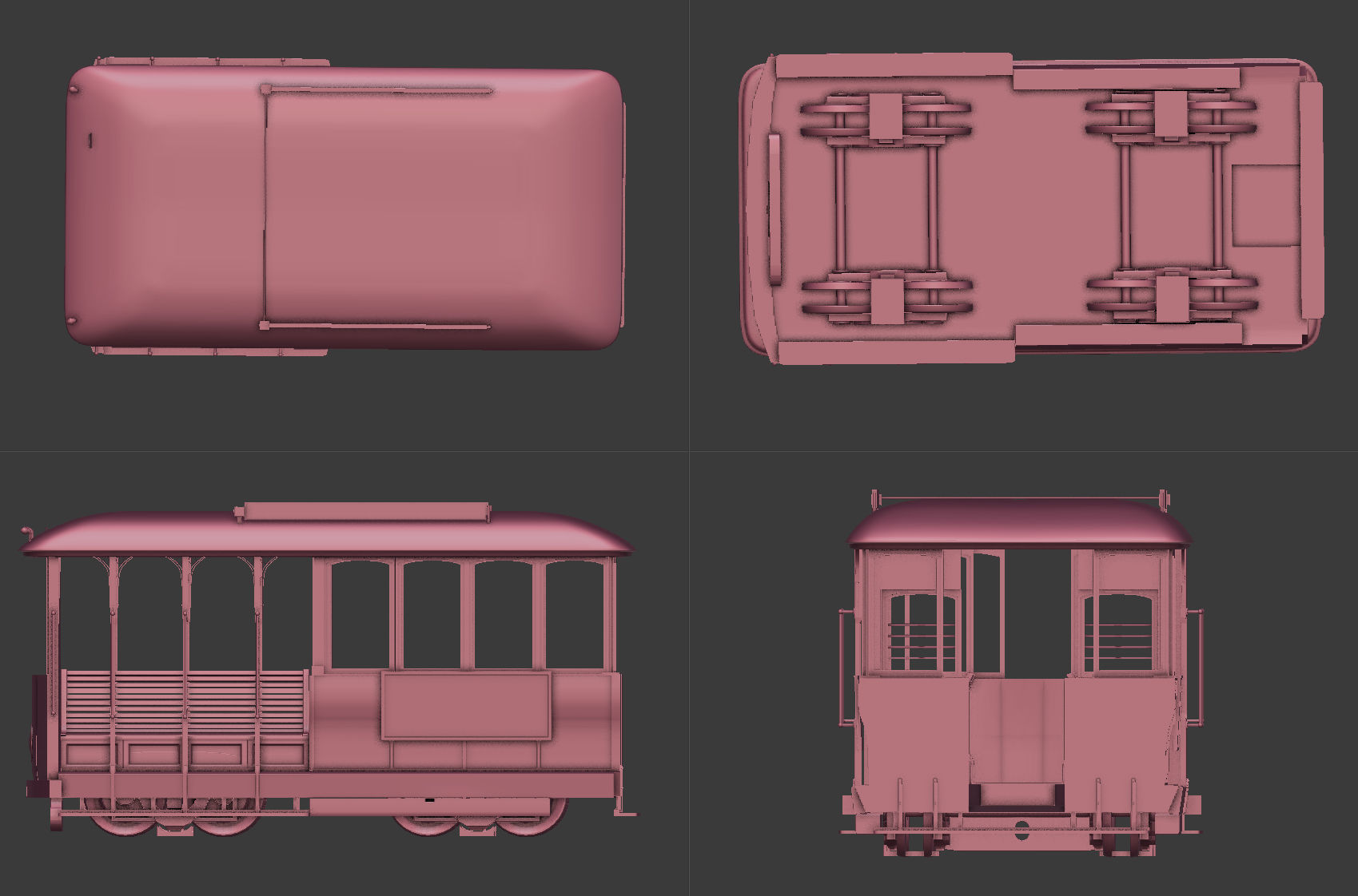 Trolley tram car 3D model_5