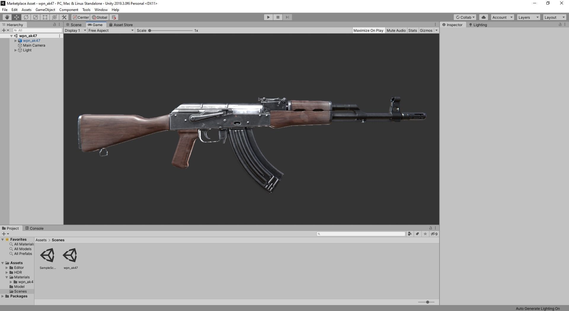 AK47 for Gameasset Low-poly 3D model_3