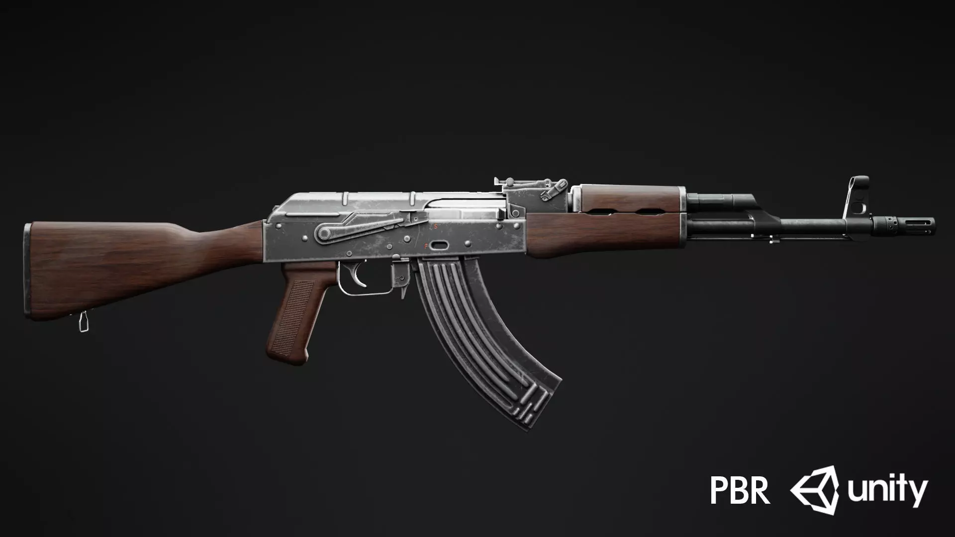 AK47 for Gameasset Low-poly 3D model_0