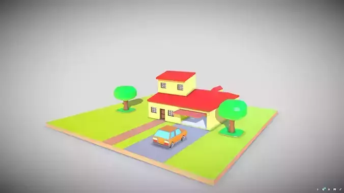 little toy house made with blocks Free 3D print model