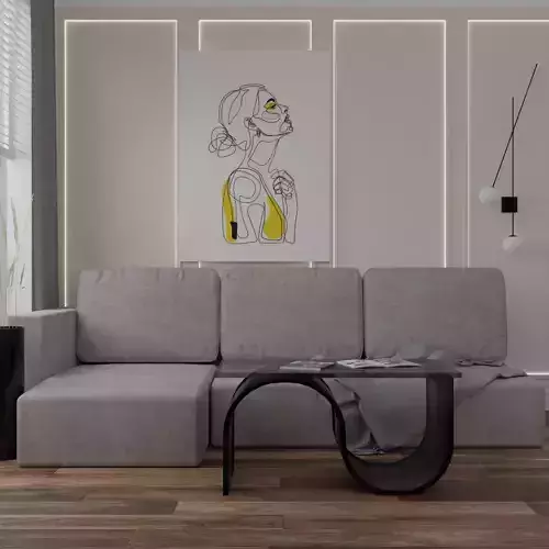 realistic modern guest room