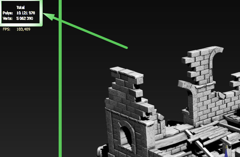 Medieval ruins 3D print model_7