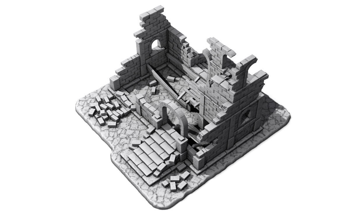 Medieval ruins 3D print model_3