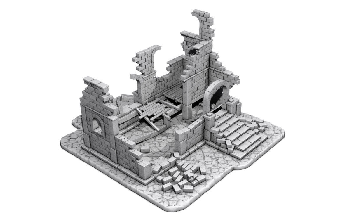 Medieval ruins 3D print model_5