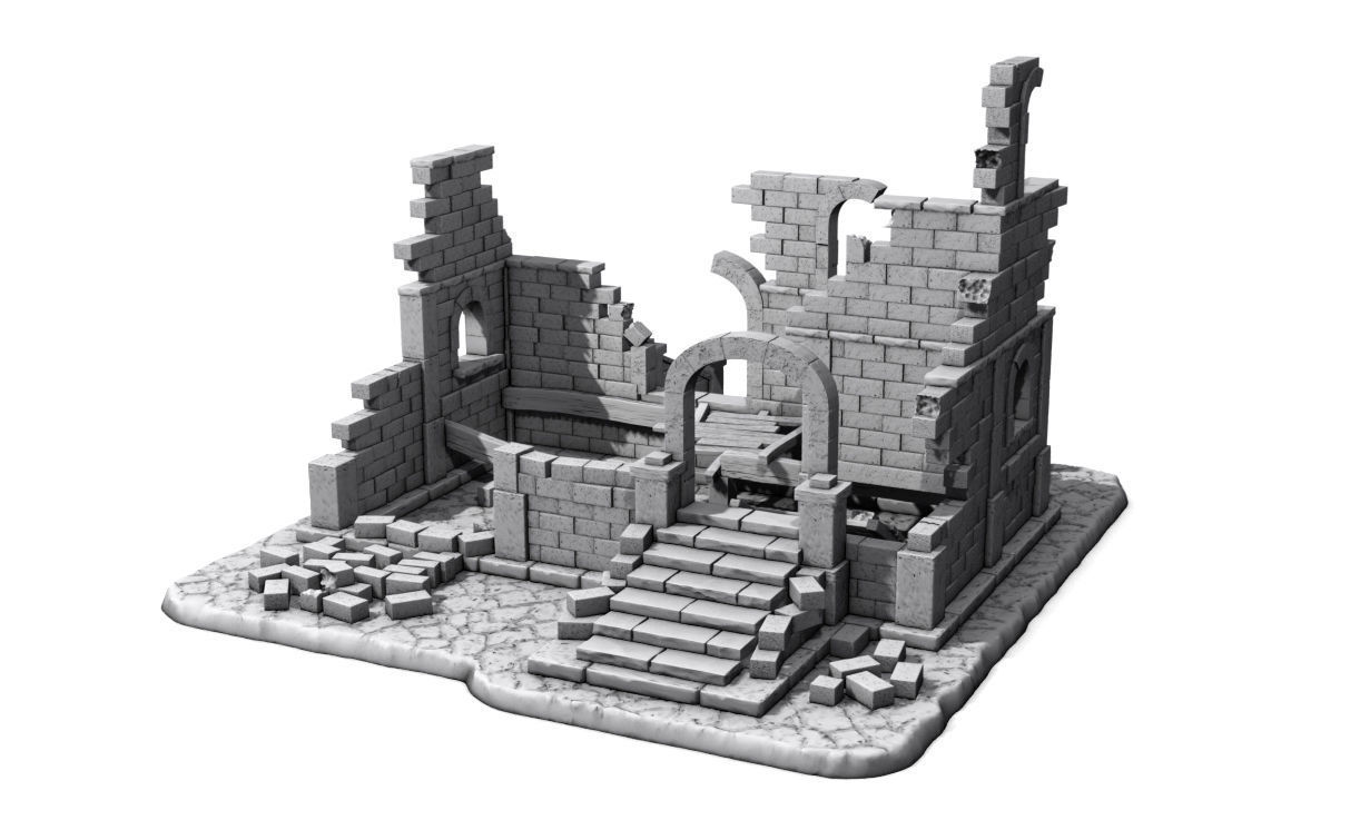 Medieval ruins 3D print model_2