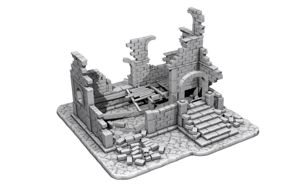 Medieval ruins 3D print model_6