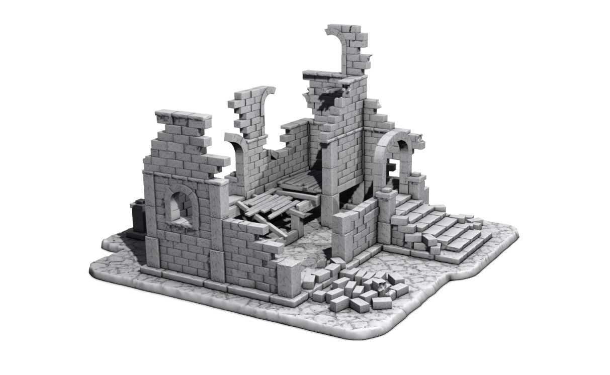 Medieval ruins 3D print model_4