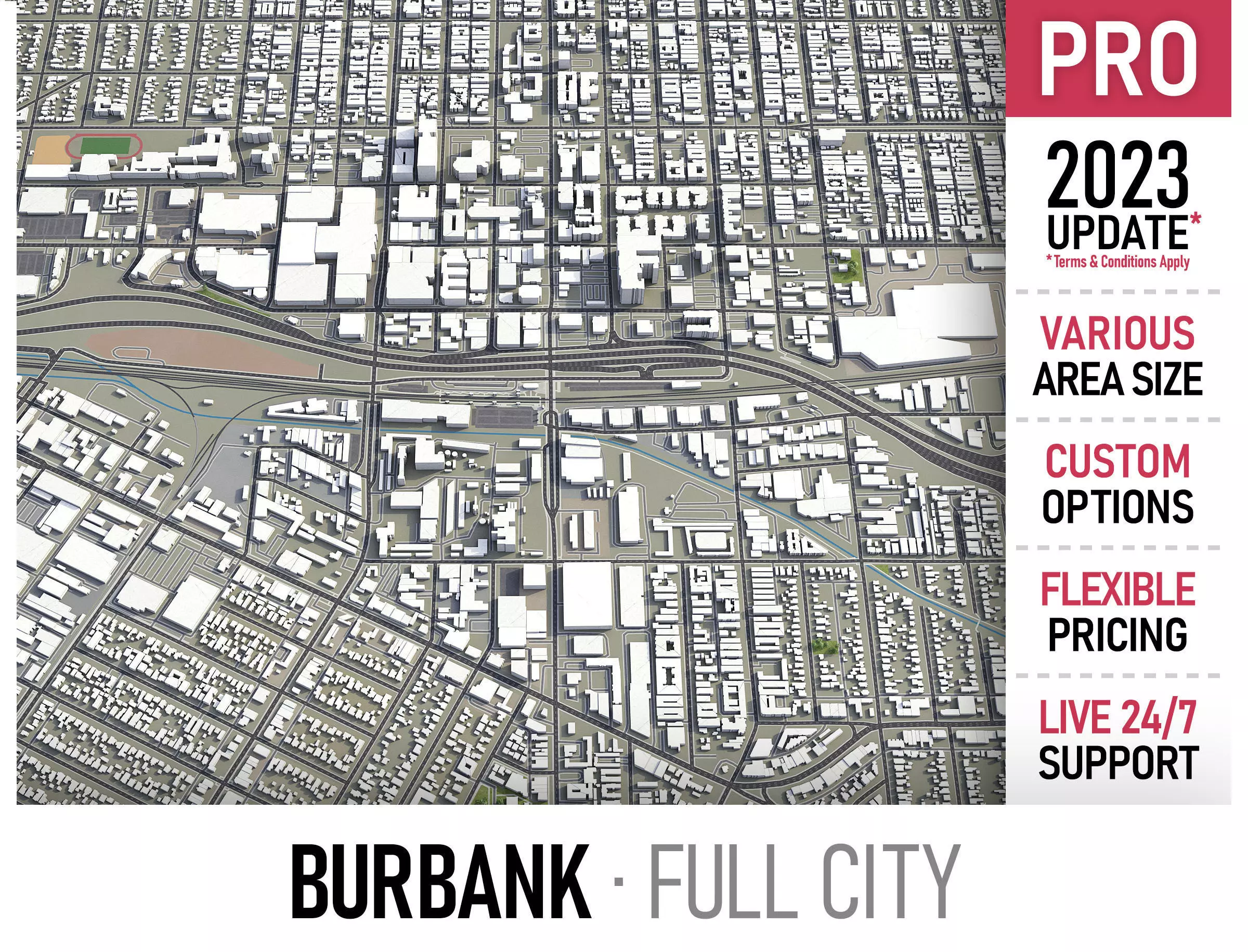 Burbank Low-poly 3D model_0