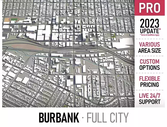 Burbank Low-poly 3D model