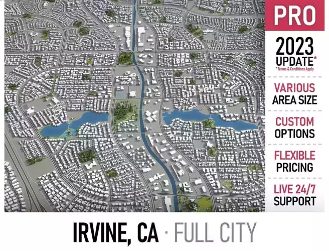 Irvine  Low-poly 3D model