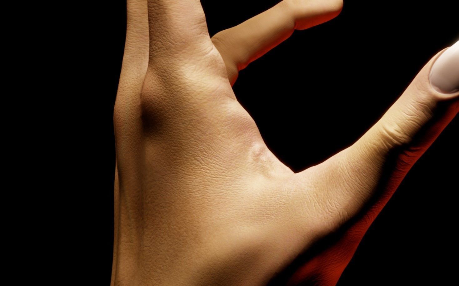 Female Hand Low-poly 3D model_1