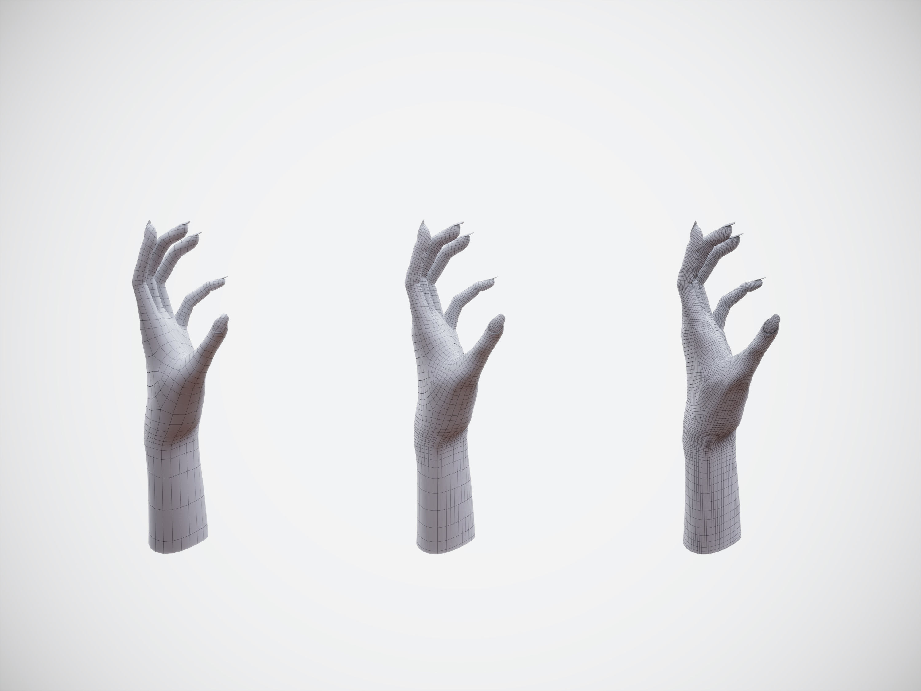 Female Hand Low-poly 3D model_6