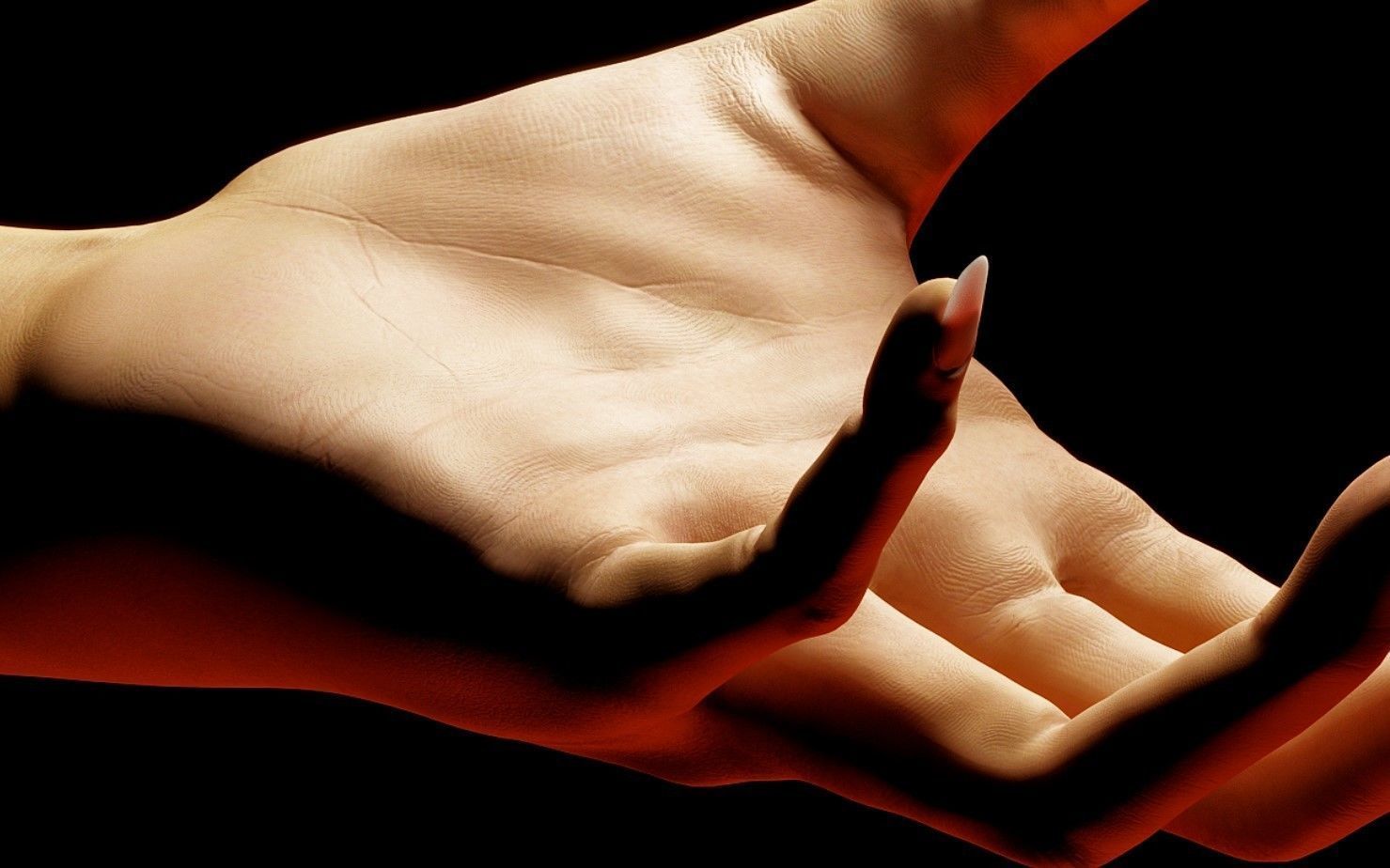 Female Hand Low-poly 3D model_4