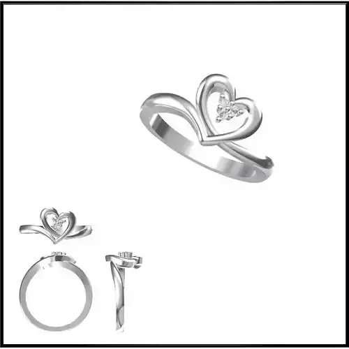 JCD Format Vintage solitaire rings jewelry cad institute 3D print model