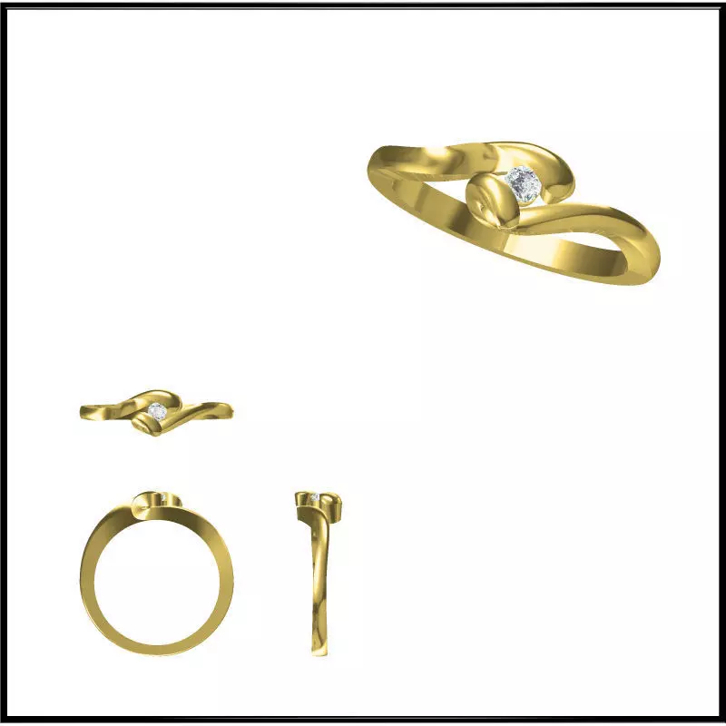JCD Format Vintage solitaire rings cad solitaire ring 3D print model