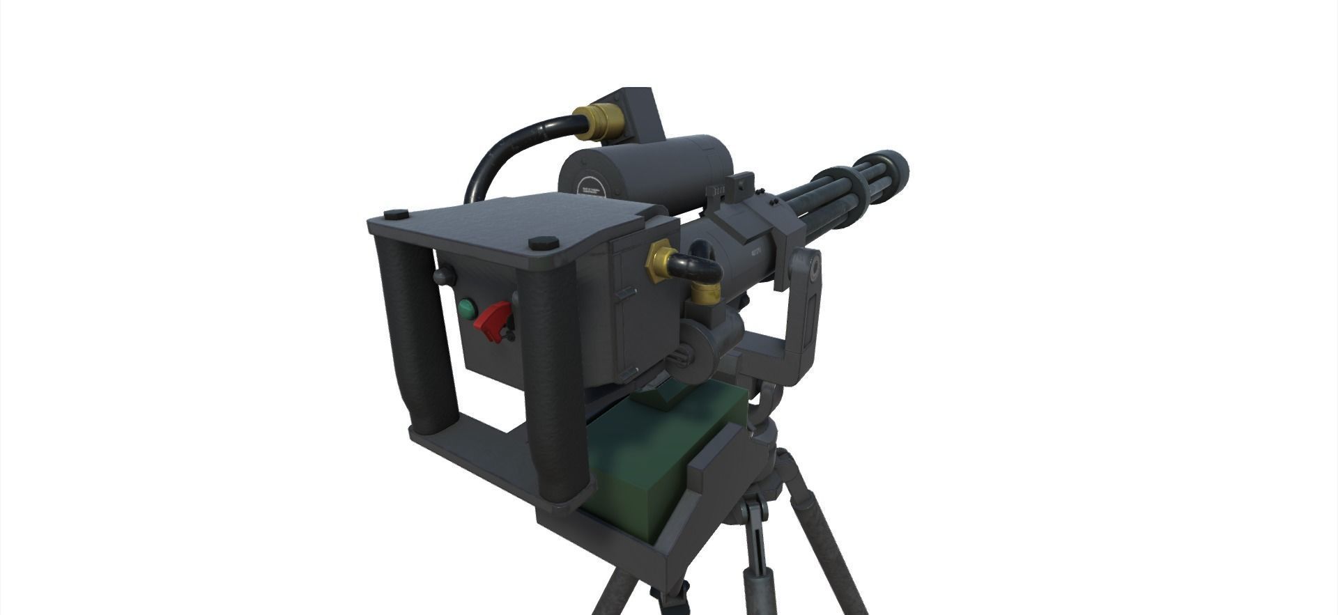 Low Poly Sentry Gun Low-poly 3D model_3