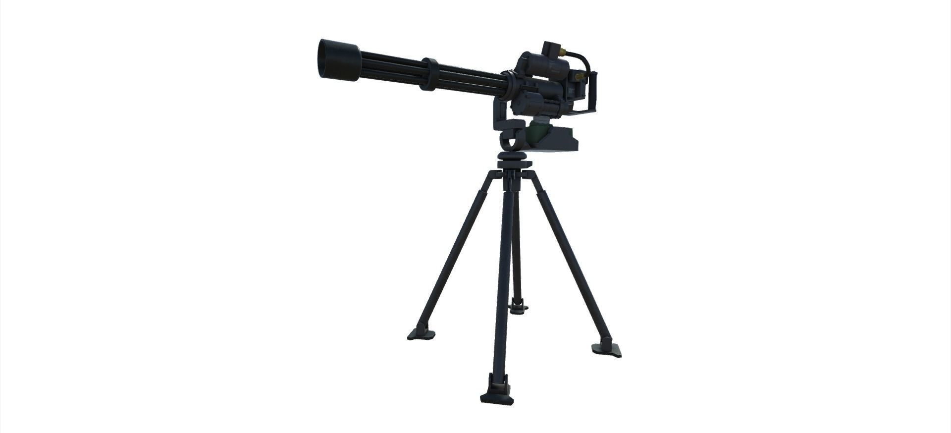 Low Poly Sentry Gun Low-poly 3D model_9