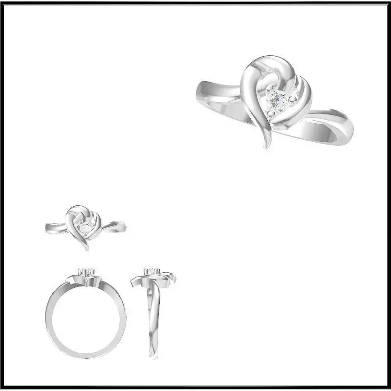 JCD Format Unique solitaire rings metal file for jewelry making 3D print model