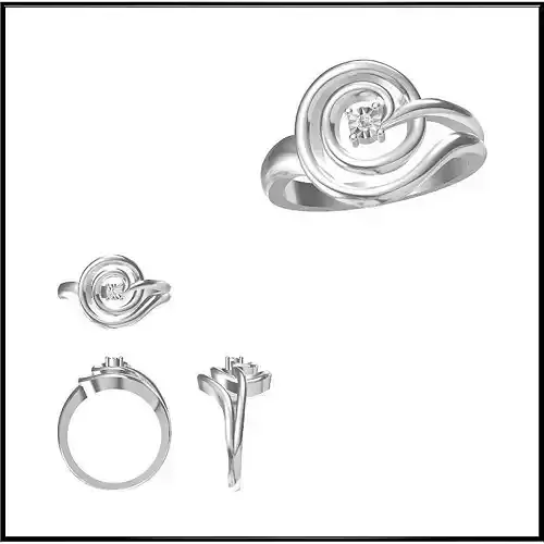 JCD Format Unique solitaire rings jewellery  files