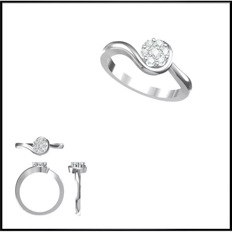 JCD Format Unique solitaire rings cad solitaire ring design 3D print model