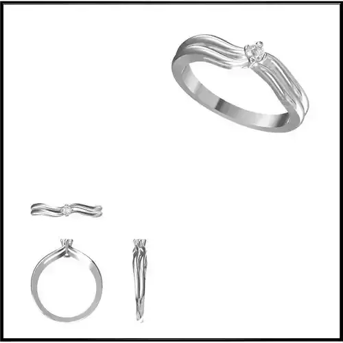 JCD Format Unique solitaire rings autocad jewelry