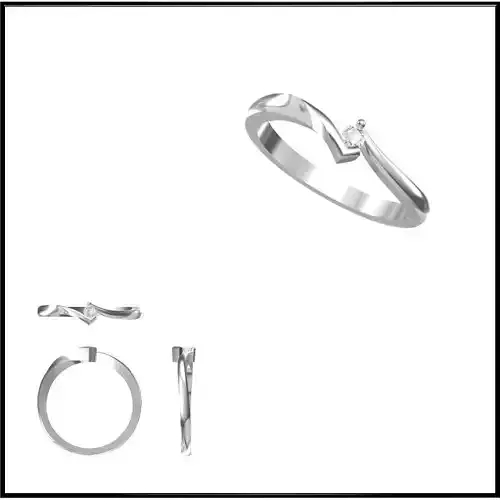 JCD Format Unique solitaire rings  jewelry cad