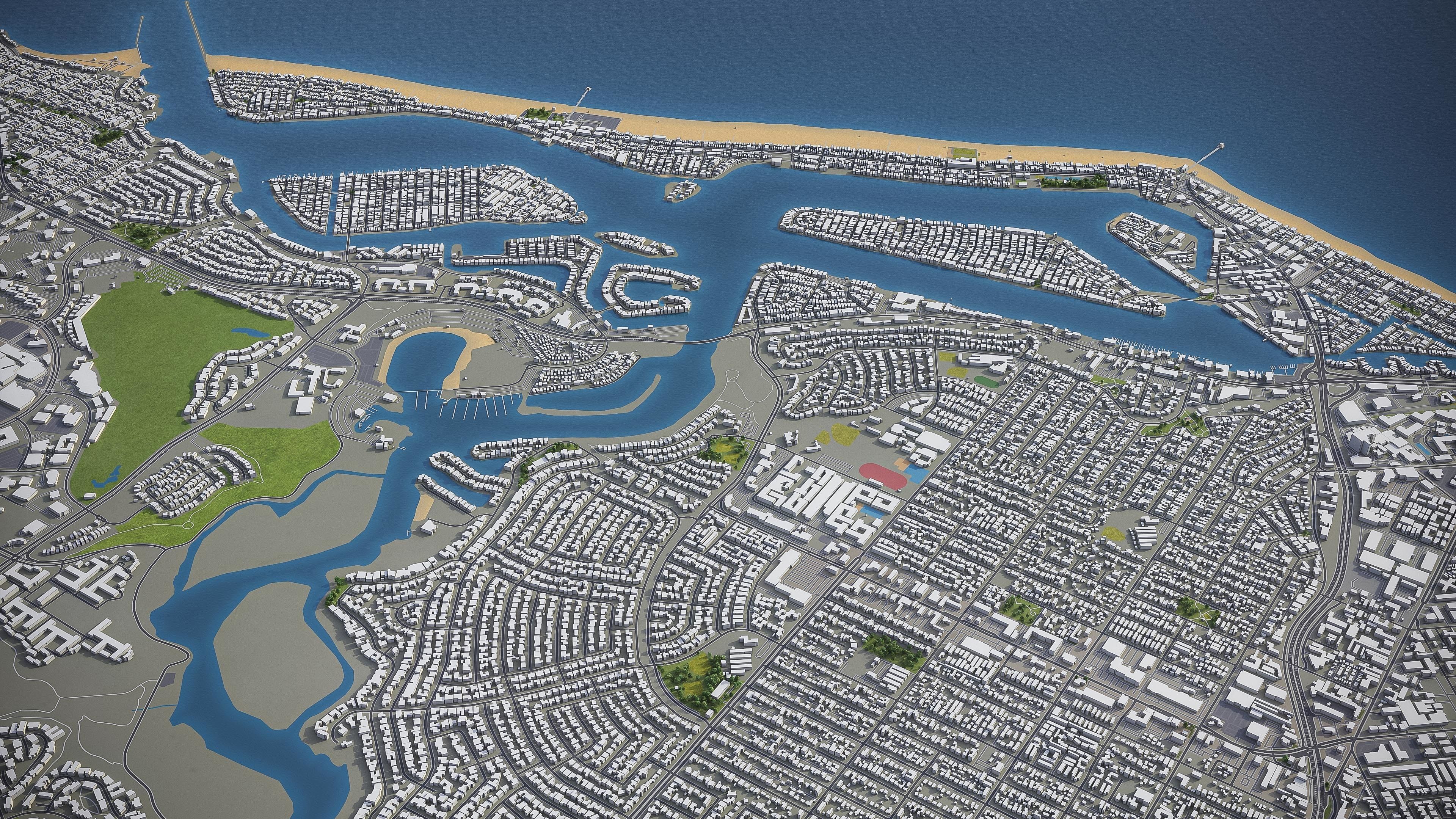 Newport Beach  Low-poly 3D model_8