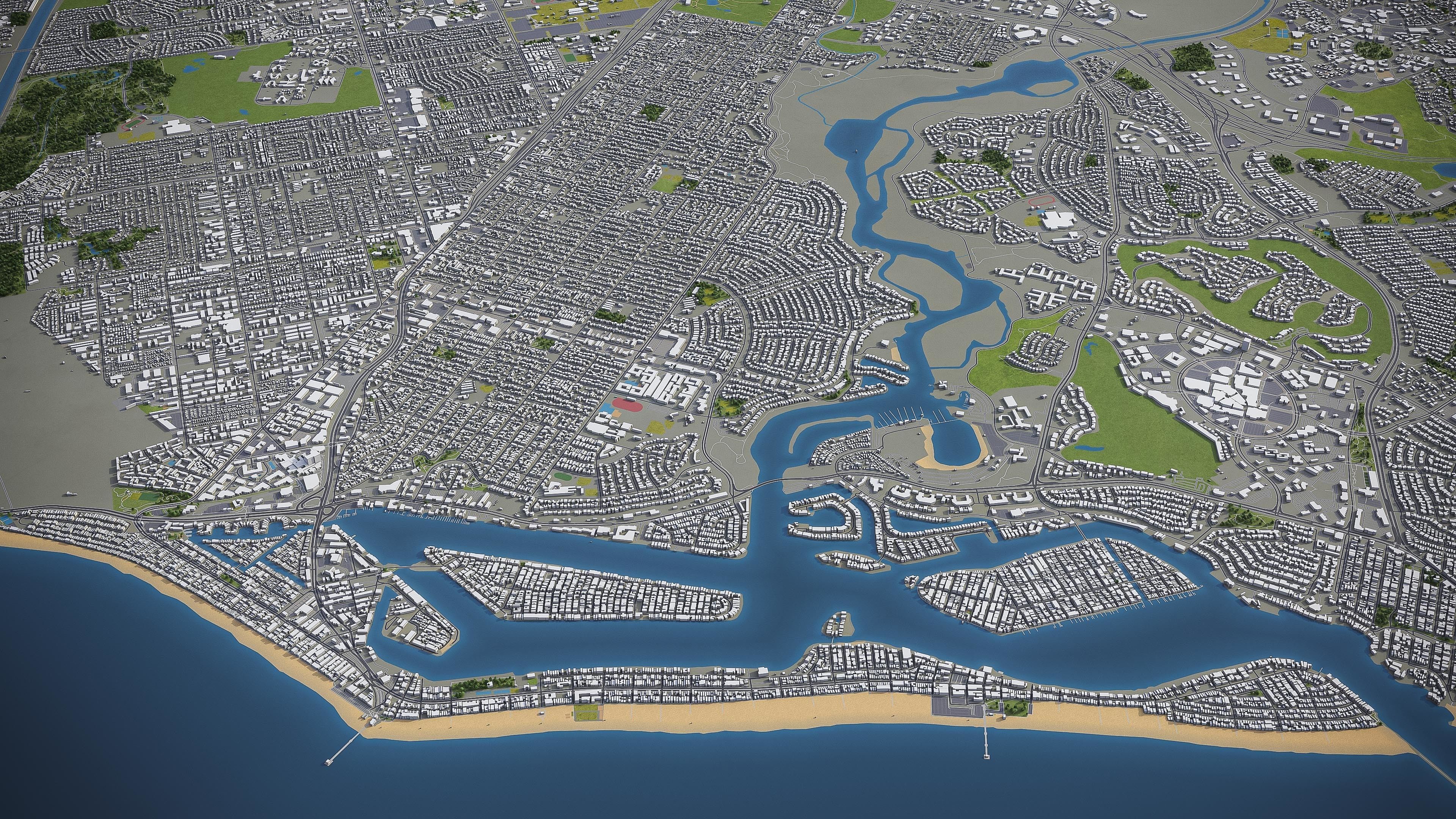 Newport Beach  Low-poly 3D model_4