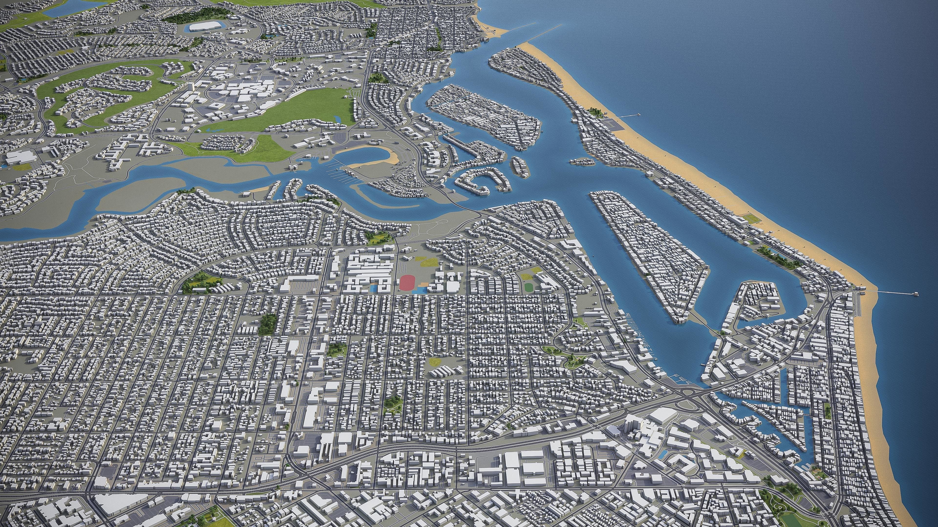 Newport Beach  Low-poly 3D model_6