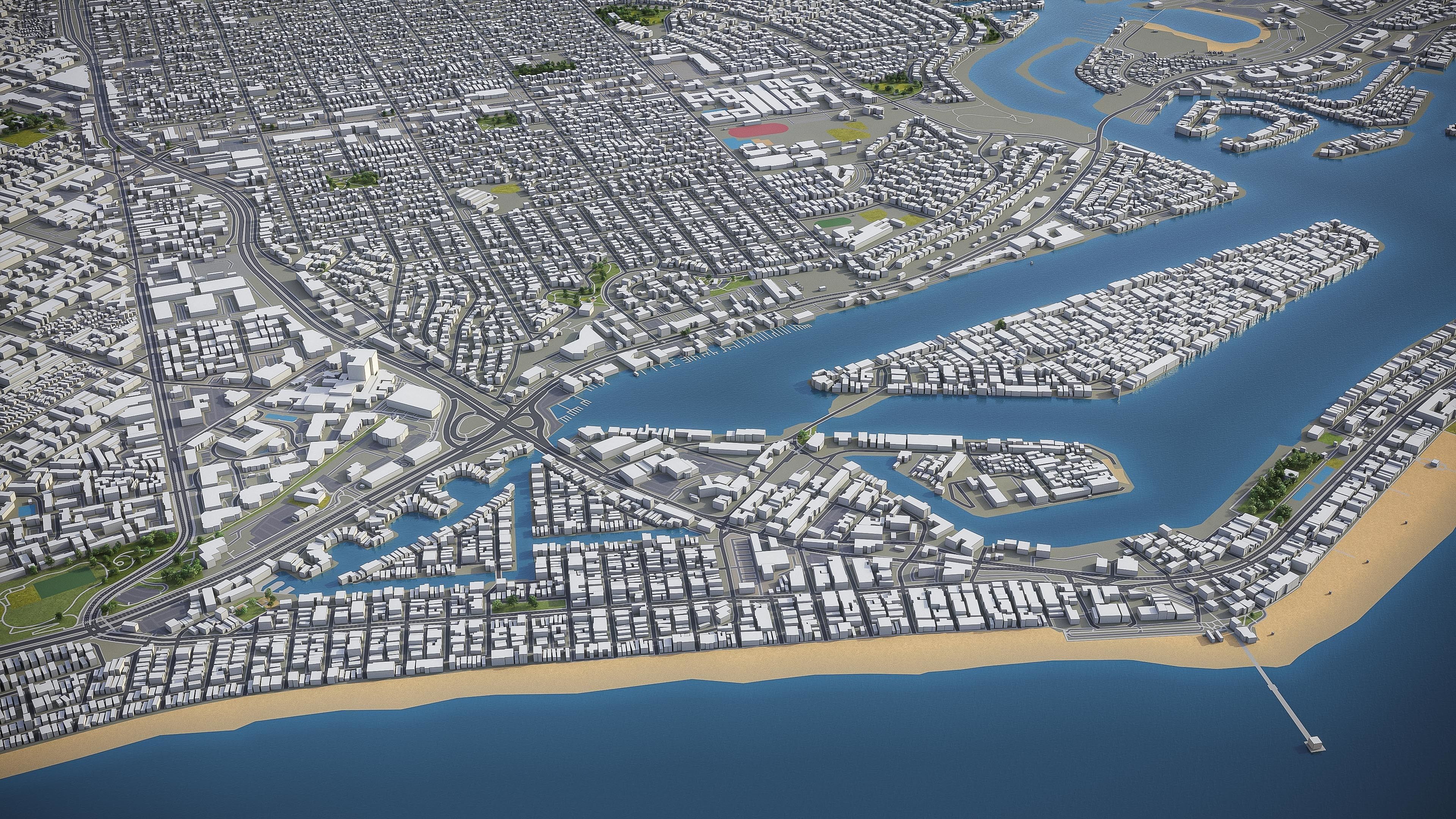 Newport Beach  Low-poly 3D model_5