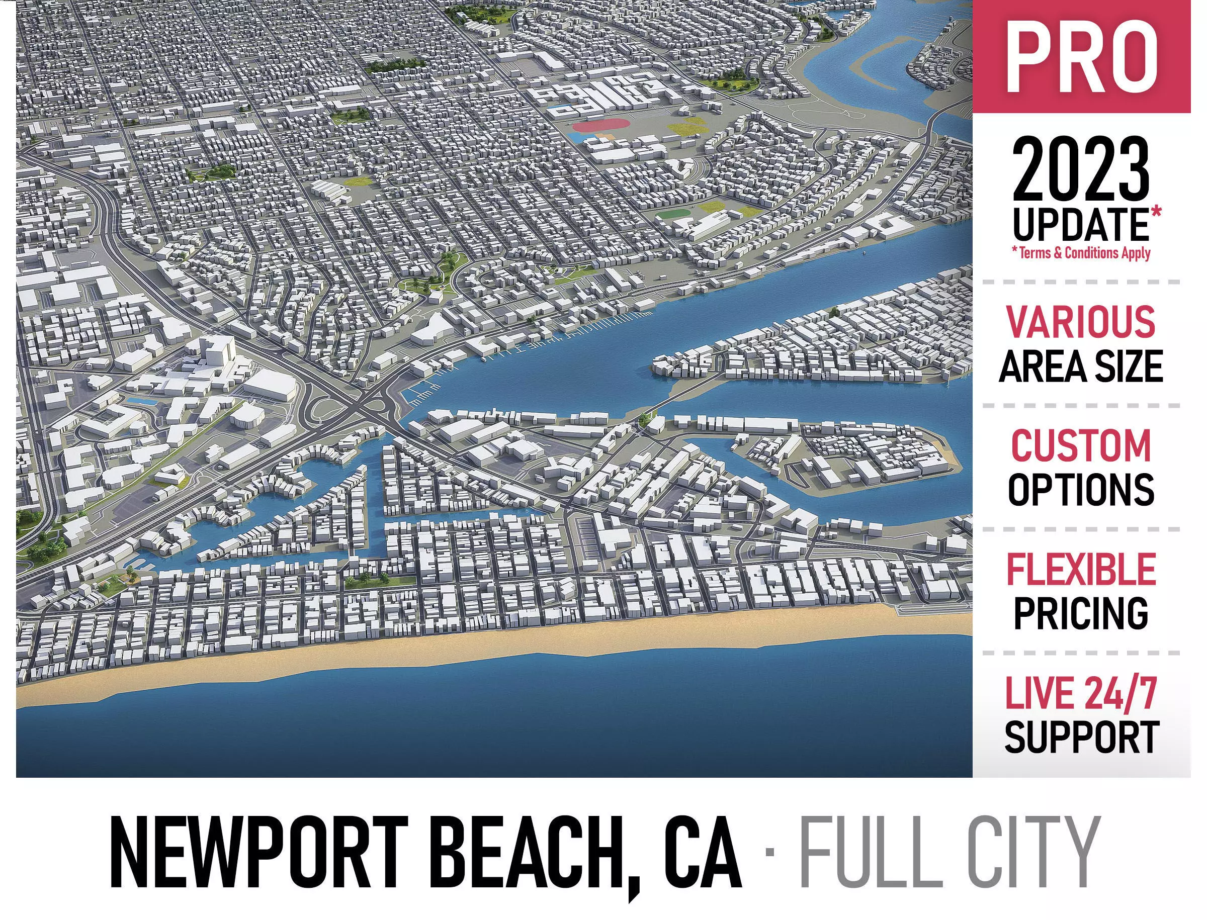 Newport Beach  Low-poly 3D model_0