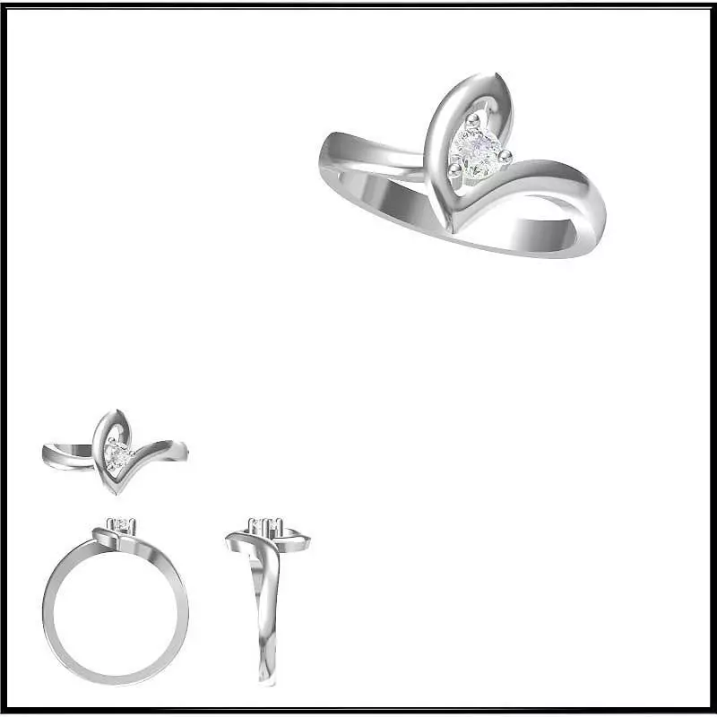 JCD Format Minimalist solitaire rings cad ring design 3D print model