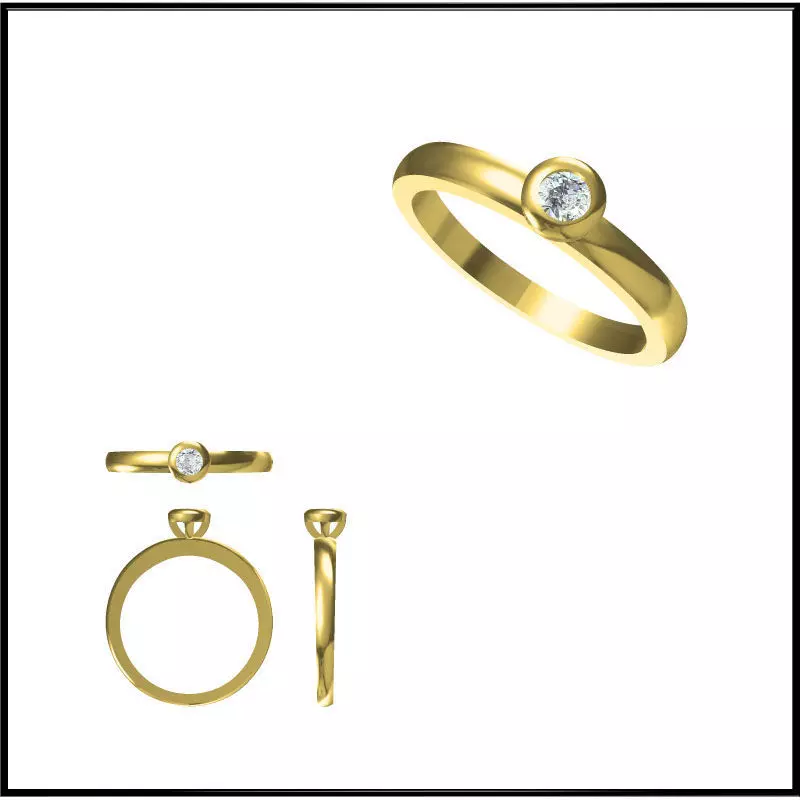 JCD Format Mens solitaire rings cad ring design 3D print model