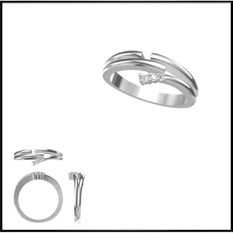 JCD Format Diamond solitaire rings types of jewelry files 3D model 3D ...