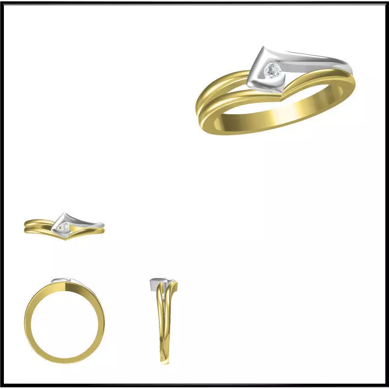 JCD Format Diamond solitaire rings cad ring design 3D print model