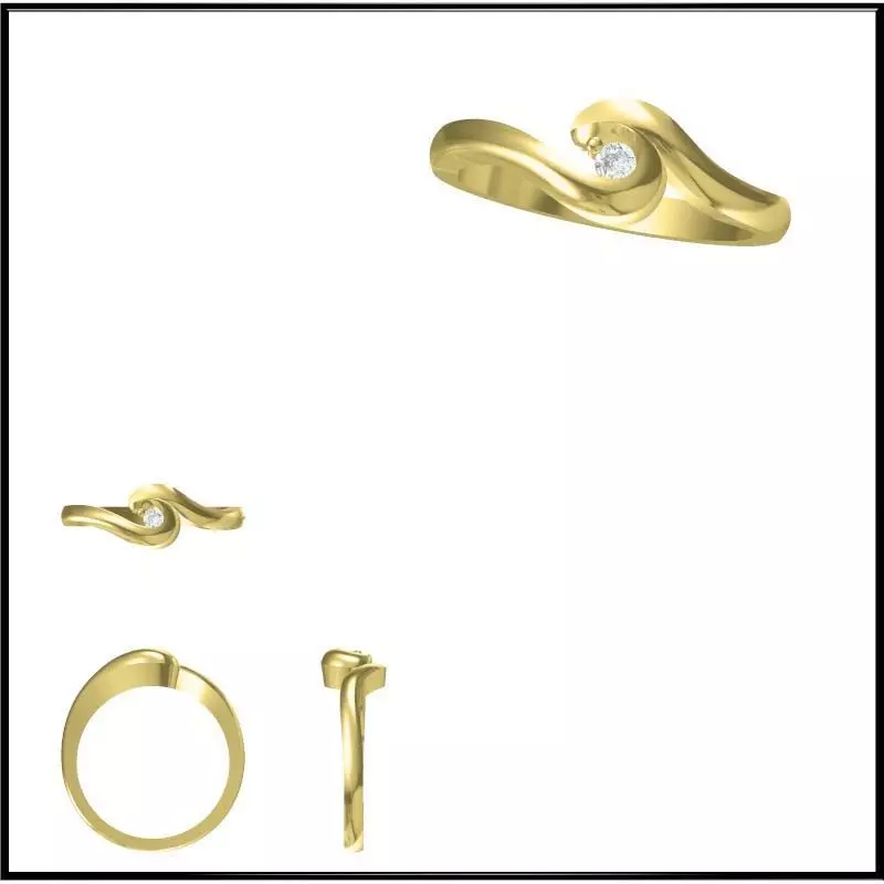 JCD Format Cheap solitaire rings esign price 3D print model