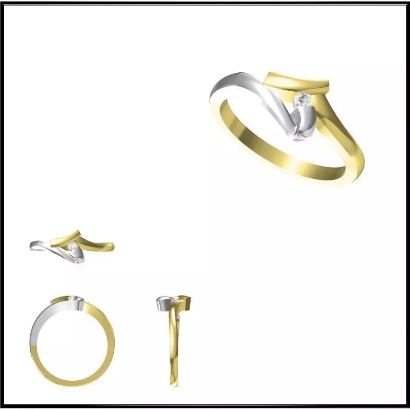 JCD Format Cheap solitaire rings cad solitaire ring 3D print model