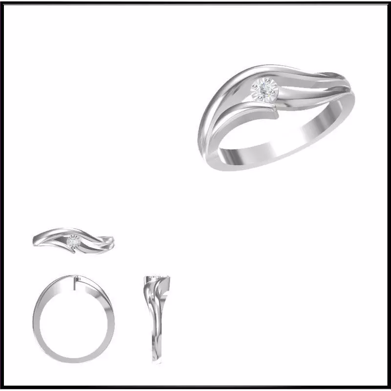 JCD Format Cheap solitaire rings autocad jewelry 3D print model