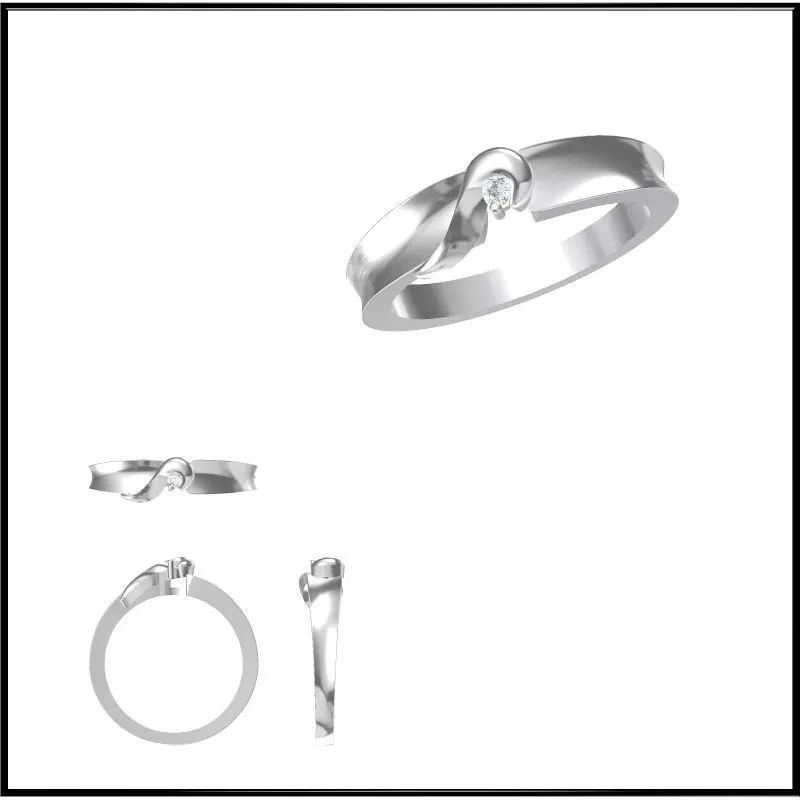 JCD Format Cheap solitaire rings jewelry 3D print model