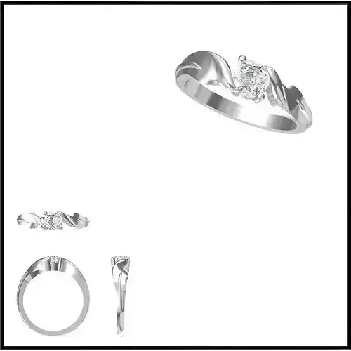 JCD Format Art deco solitaire ring jewelers file set