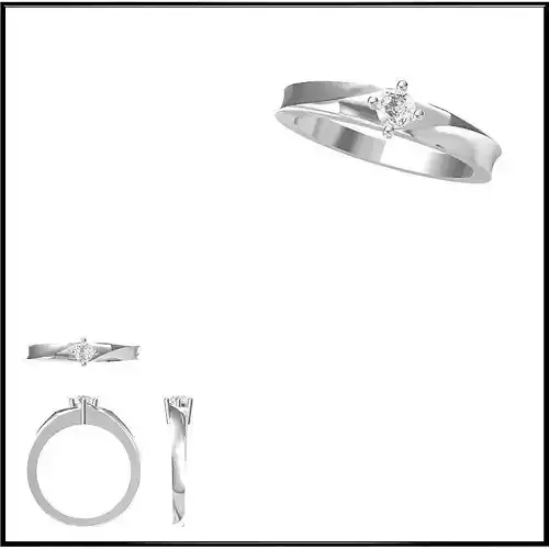 JCD Format Art deco solitaire ring jewelcad