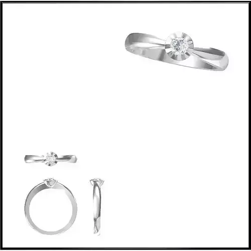 JCD Format Art deco solitaire ring cad ring design