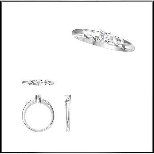 JCD Format Art deco solitaire ring cad cam jewelry 3D print model