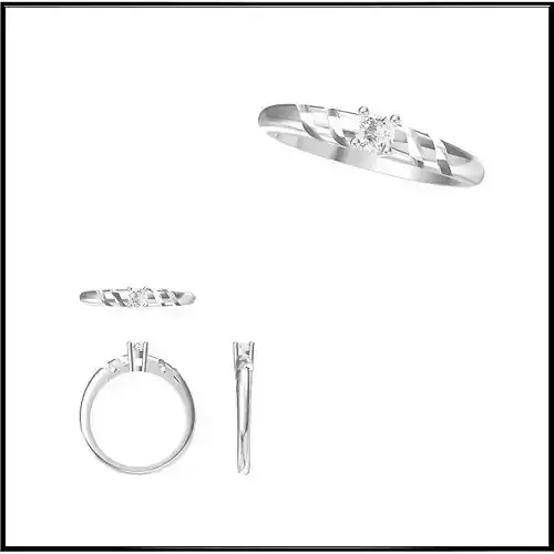 JCD Format Art deco solitaire ring cad cam jewelry