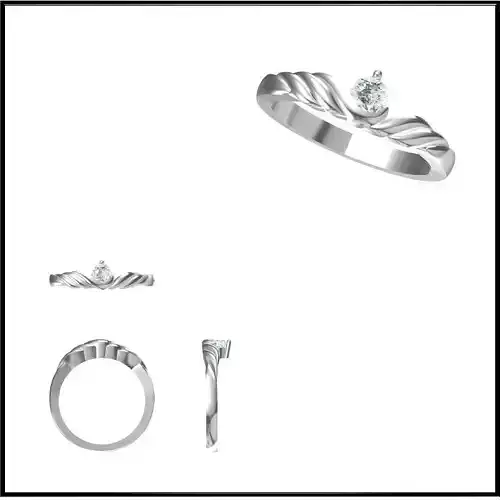 JCD Format Art deco solitaire ring autocad jewelry