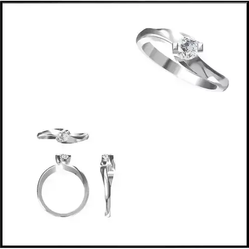 JCD Format Art deco solitaire ring  cad jewelry design