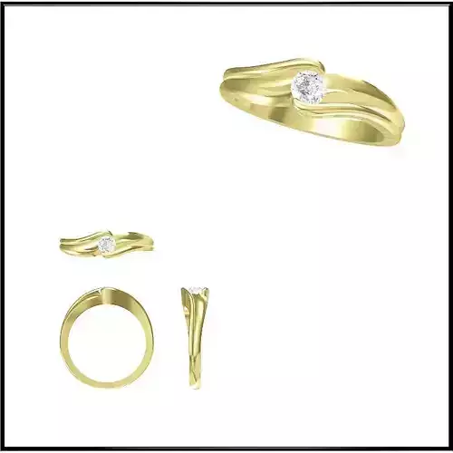 JCD Format Vintage style solitaire rings autocad jewelry